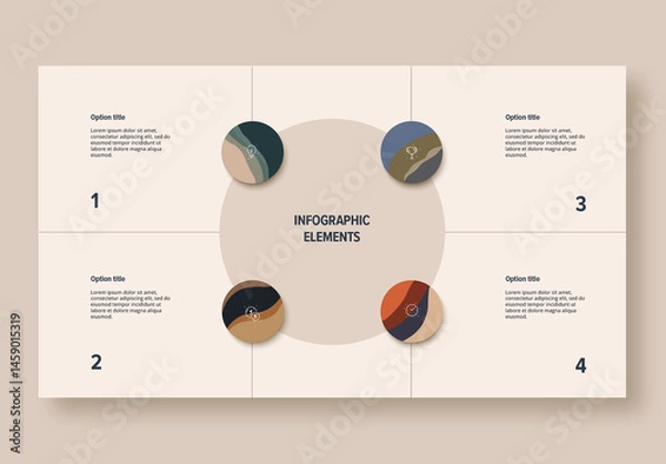 Fototapeta 4 Step Workflow Infographic
