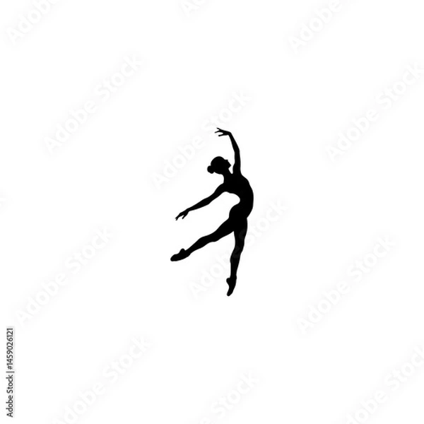 Obraz vector, isolated, silhouette of a girl child ballerina dancing 