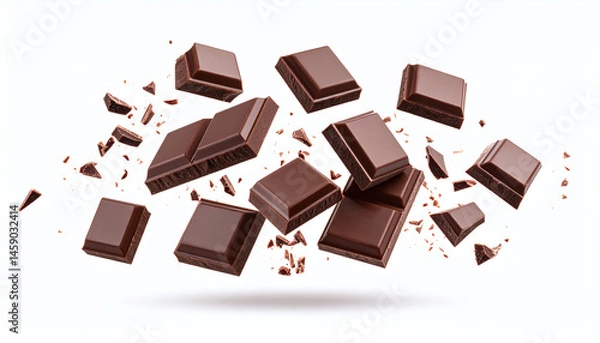 Fototapeta Rich Chocolate Slices A Decadent Display of Smooth Texture and Deep Flavor