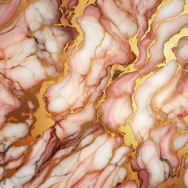 Obraz Elegant pink and gold marble texture in abstract design.