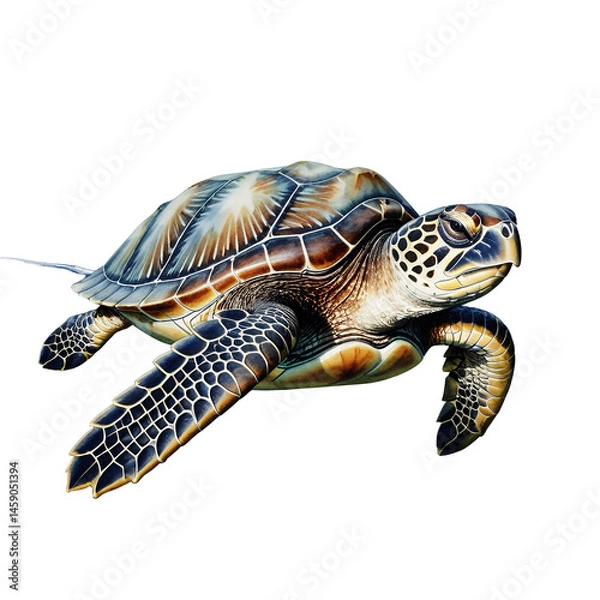 Fototapeta sea-turtle-illustration-marine-life-ocean-animal-graphics-stock-image
