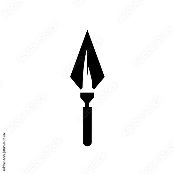 Fototapeta Stylized flat black icon of a spearhead design suitable for various applications