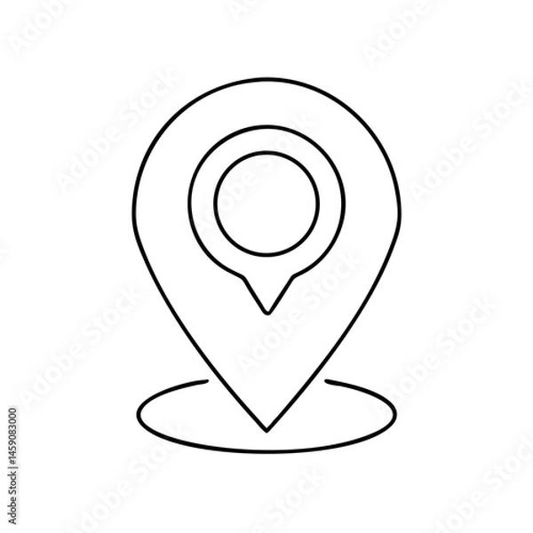 Obraz Location pin icon in thin line style design  