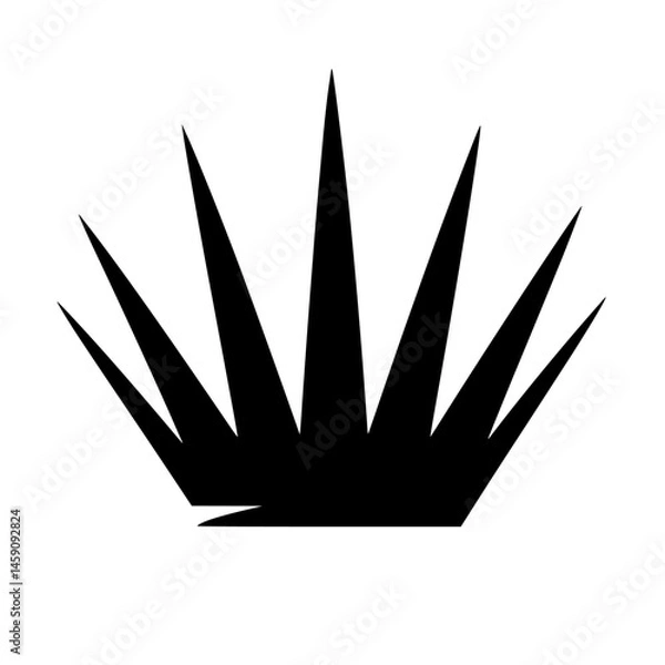 Fototapeta Sharp flat black icon representing a stylized crown or geometric design with pointed tips for creative use