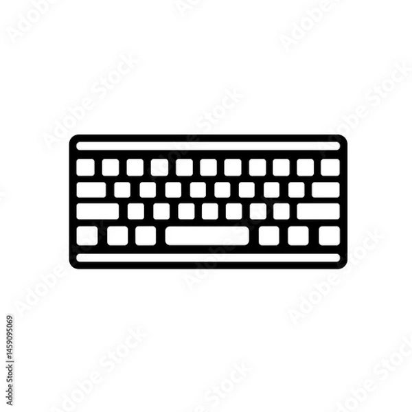 Fototapeta Computer keyboard icon in minimalist style with copy space