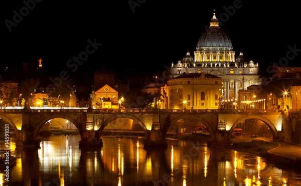 Fototapeta st. peter's basilica at night