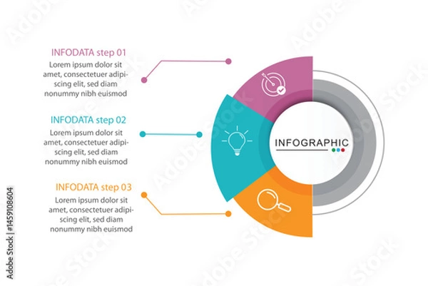 Fototapeta design vector illustration whit 3 option or step,