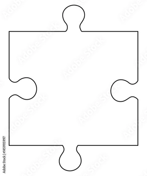 Obraz puzzel icon with thin outline