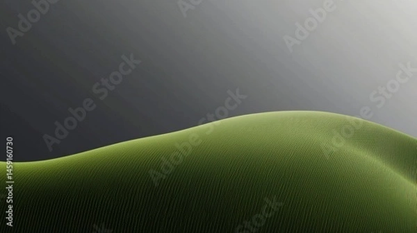 Fototapeta Abstract form of a soft, undulating green hill.