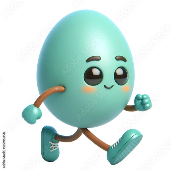 Obraz Cute 3d walking tree isolated on white background