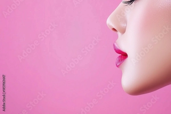Fototapeta Close-up profile view of a woman's face.