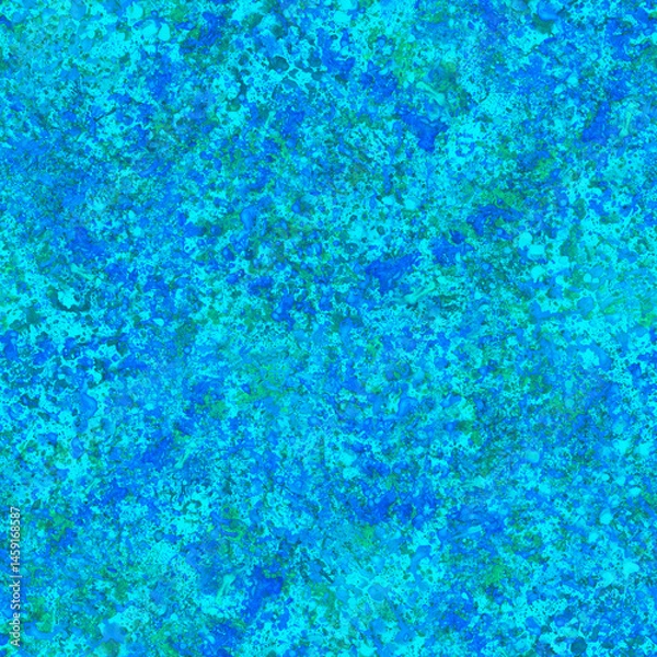 Fototapeta Seamless watercolor pattern with blue splashes and drops. Ideal for backgrounds, textiles, packaging, and digital design. High-resolution, soft texture, hand-painted artistic style.