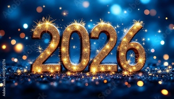 Obraz 2026  led lights box background new year celebration wallpaper design
