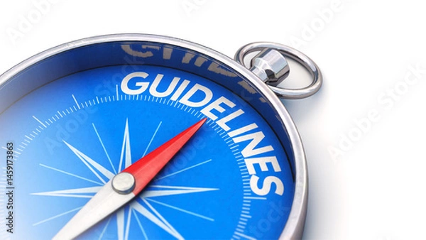 Obraz Kompassnadel in Richtung Guidelines