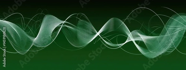 Fototapeta Abstract swirling lines on dark green background