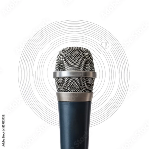 Obraz Black Microphone Isolated on White Background