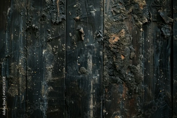 Fototapeta Photo of old rotten wooden fence or wall pattern. Background texture for backdrops or mapping