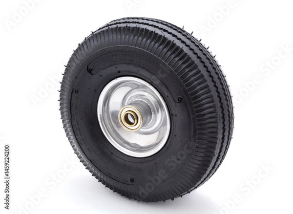 Obraz Pneumatic rubber tire and wheel on white