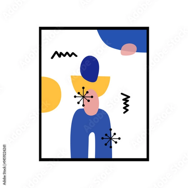 Obraz Abstract geometric shapes wall art for minimalist home decoration