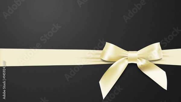 Obraz Greeting card with realistic beige bow