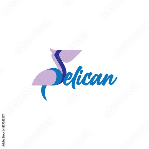 Fototapeta Logotype of pelican bird vector template