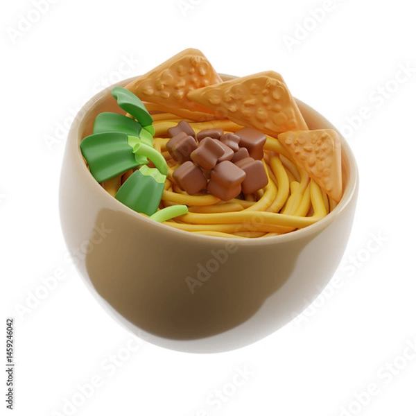 Obraz Chicken noodle 3d illustration
