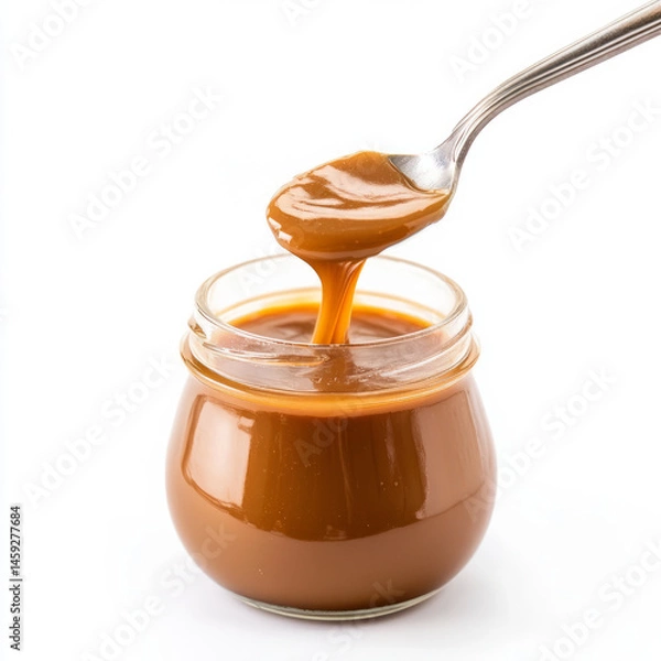 Fototapeta A close-up of a delicious cajeta, a Mexican caramel made with goat's milk, used as a topping or