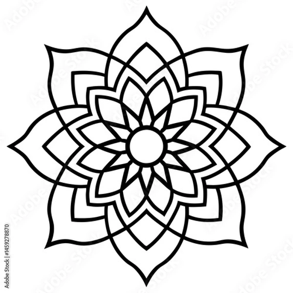 Obraz Zen Mandala Outline Vector Design