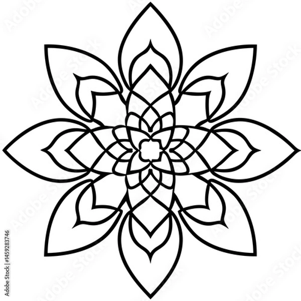 Obraz Zen-Style Mandala Heart Line Art
