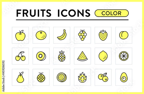 Fototapeta フルーツ　アイコン　ベクター