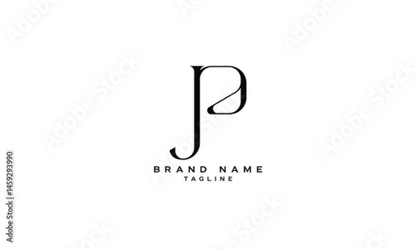 Obraz JPD, JDP, PJD, PDJ, DPJ, DJP, JPA, JAP, PJA, PAJ, APJ, AJP, JA, AJ, Abstract initial monogram letter alphabet logo design