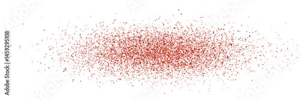 Fototapeta Grainy chilli powder splashing on table or countertop top view. Grunge pepper texture. Oval trace of red paprika particles on surface. Vector illustration