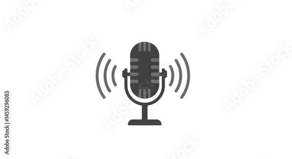 Fototapeta Microphone with Sound Waves