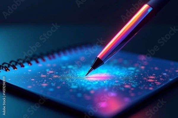 Obraz A stylus on a digital note pad