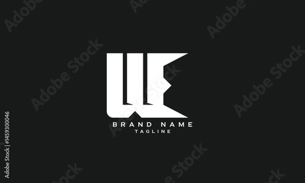 Fototapeta UWE, UEW, WUE, WEU, EWU, EUW, UE, EU, WE, EW, Abstract initial monogram letter alphabet logo design