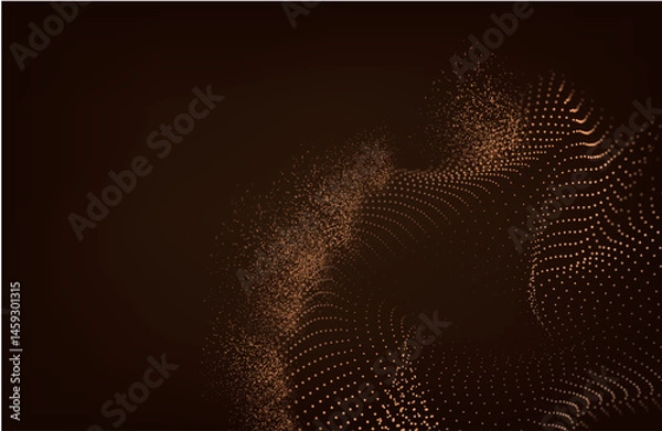 Fototapeta Cyber Big Data Flow Particles Bokeh. Digital Neural Network. Concept of Al Artificial Intelligence Technology Machine Deep Learning. Digital Communication. Science Technology Presentation Vector.