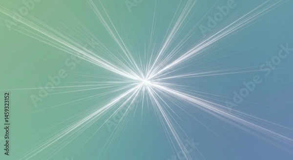 Obraz Abstract Teal and Green Gradient Background with Bright White Light Rays