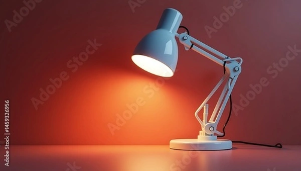 Fototapeta Lamp with adjustable neck, 3D modern design