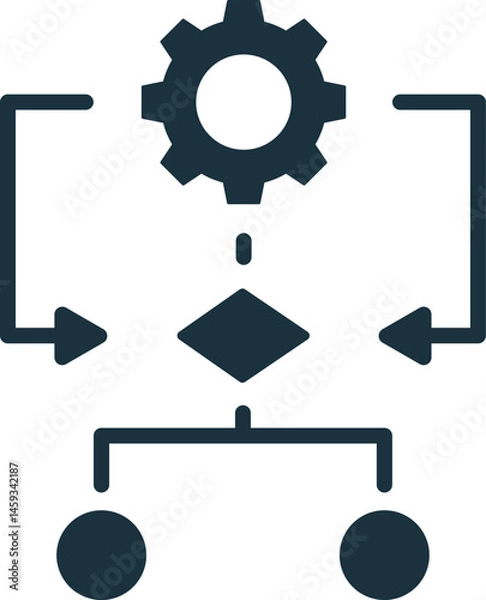 Fototapeta Algorithm managing process with automated system and gear icon