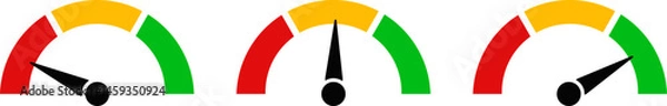 Fototapeta speedometer icons. Performance indicator sign. Car speed. Fast internet speed sign. Rating meter signs.