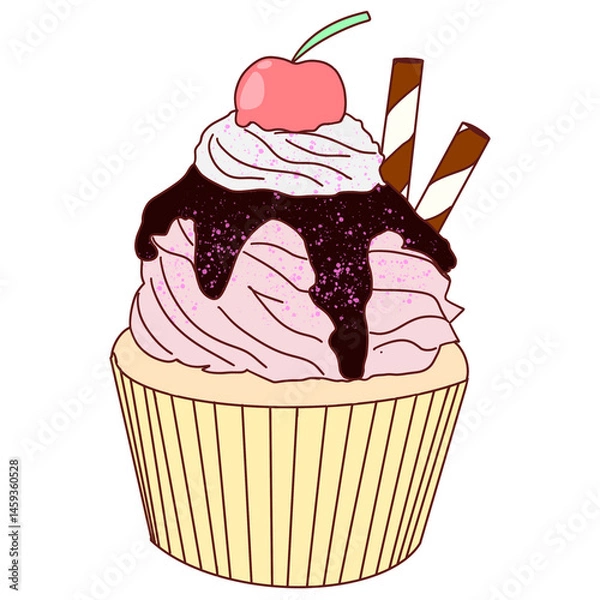 Obraz cute cupcake cartoon