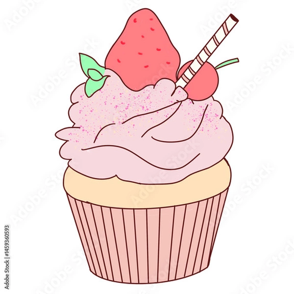 Obraz cute cupcake cartoon