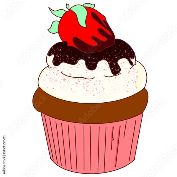 Obraz cute cupcake cartoon