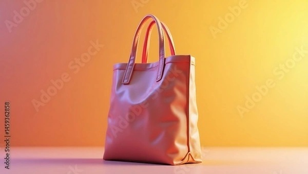 Fototapeta Reusable shopping bag, 3D crumpled fabric detail