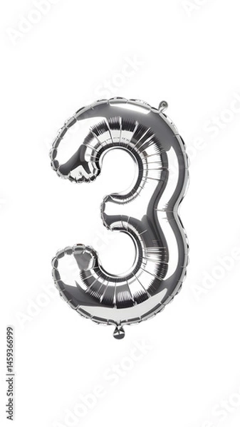 Obraz Metallic Silver Balloon Number 3