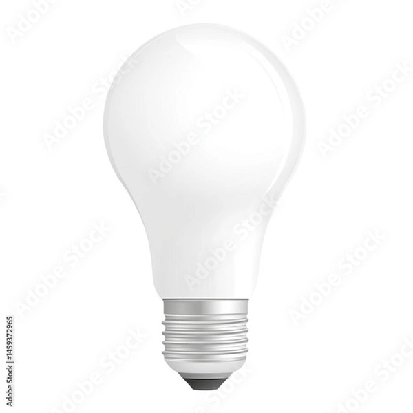 Fototapeta A single white LED lightbulb on black background energy efficient illumination home lighting