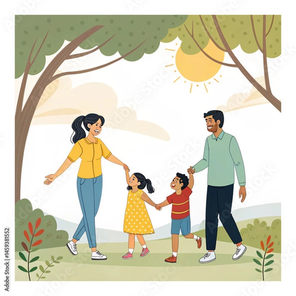 Obraz father and son walking