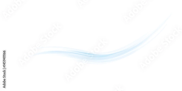 Fototapeta Transparent airflow wind wave with soft blue motion lines for air conditioner or fresh breeze concept PNG