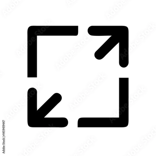 Obraz Expand Screen Corner Arrows Icon Design
