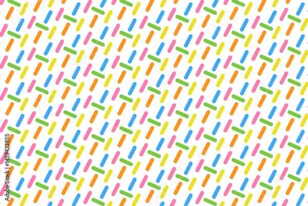 Fototapeta A Vibrant And Playful Seamless Pattern Made Of Colorful Rounded Bars On A White Background. Perfect For Kids' Designs, Stationery, Wrapping Paper, Digital Prints, And Cheerful Branding Visuals.
